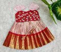 Semi Banarasi Lehenga with Silk Cotton Aari Work Top