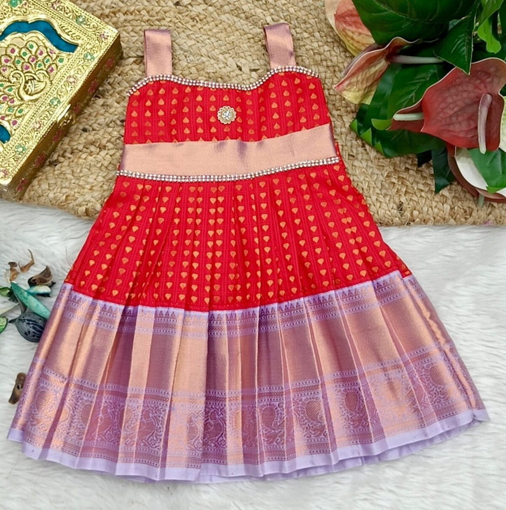 Kumbakonam Soft Silk Thousand Butta Model Frock