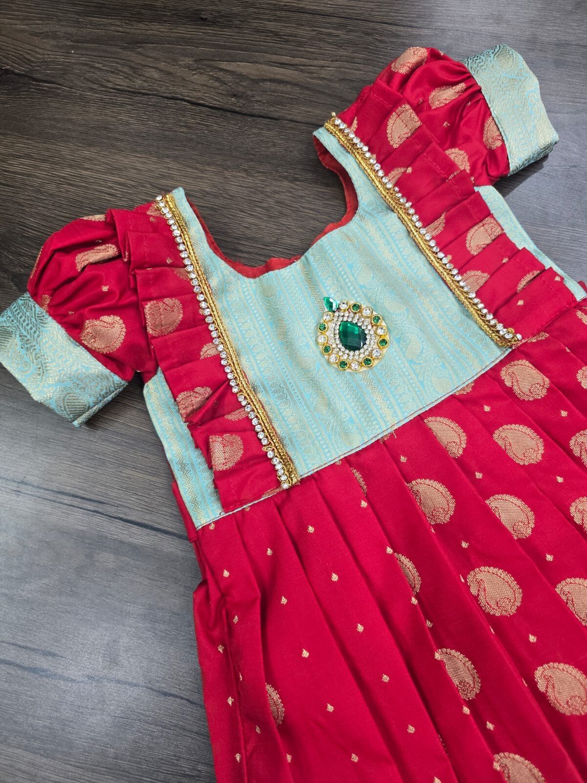 Kumbakonam Soft Silk Pattu Frock with Traditional Border