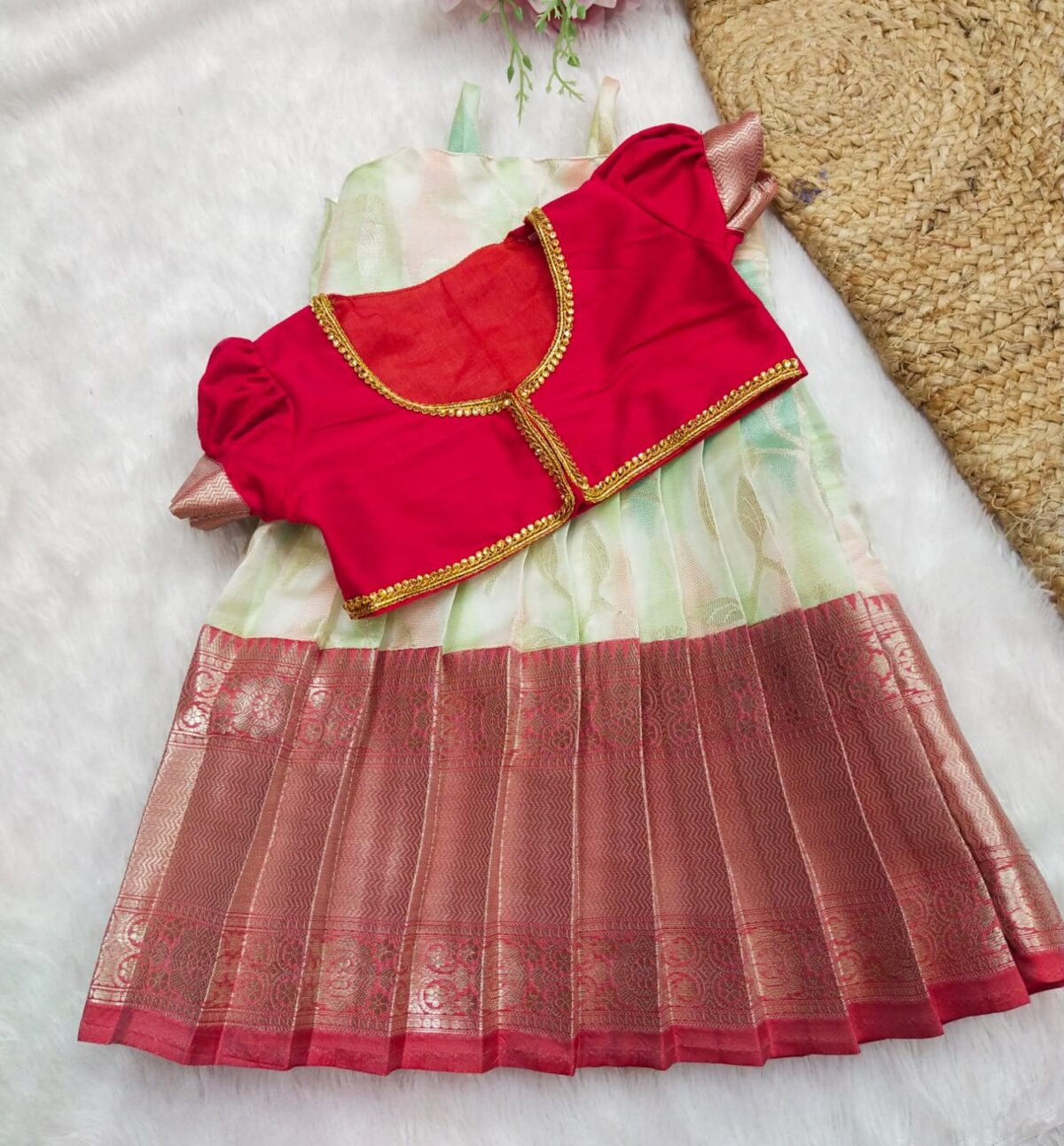 Rangat Pattu Overcoat Model Newborn Baby Dress