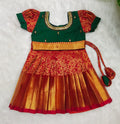 Kanchipattu Pavadai with Aari Work