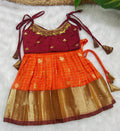 Organza Pattu Pavadai Top with Knotted Sleeve for New Born