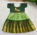 Kanchi Pattu Pavadai with Aari Work Top