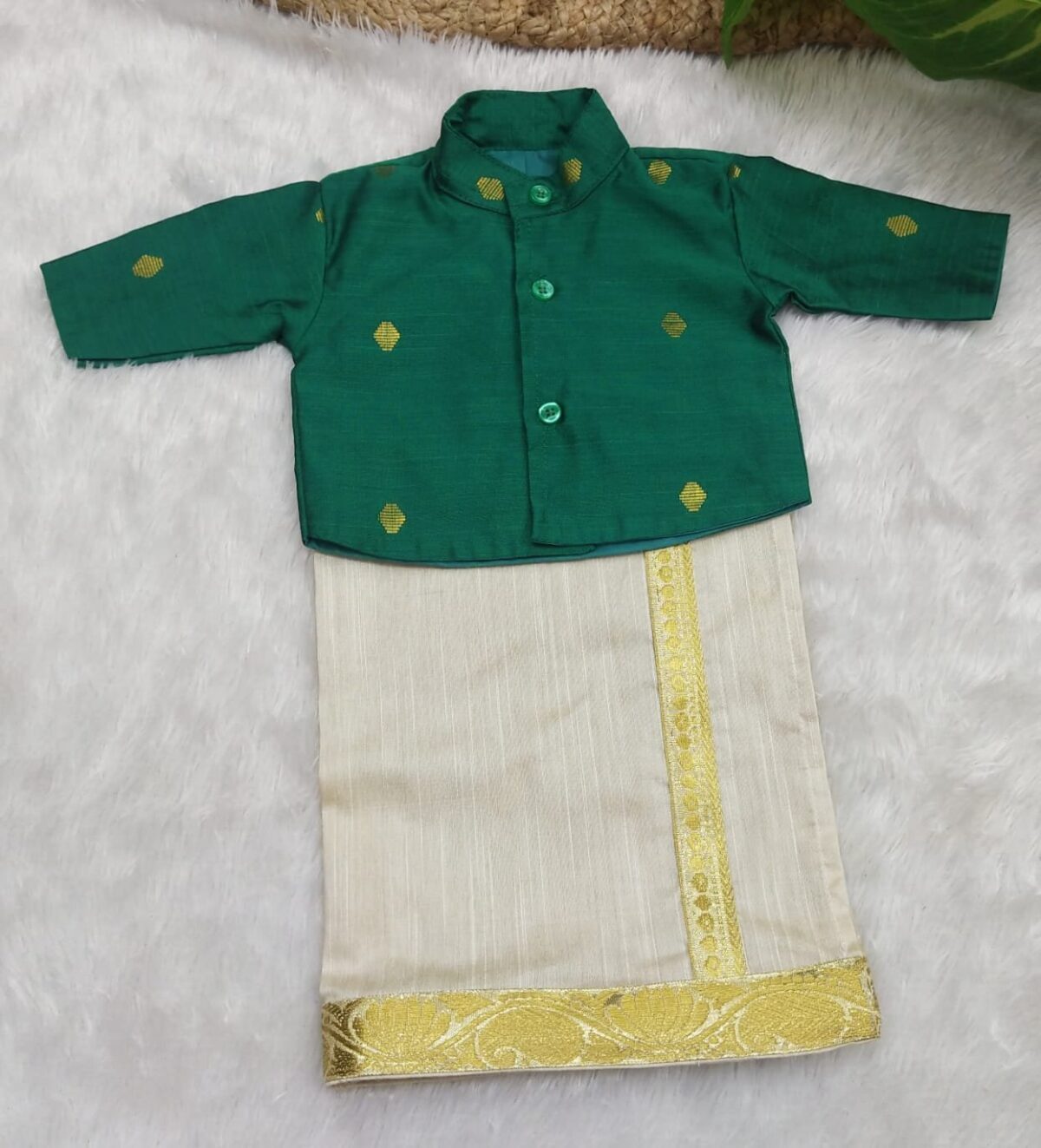 Butta Raw Silk Shirt and Raw Silk Vesti Set