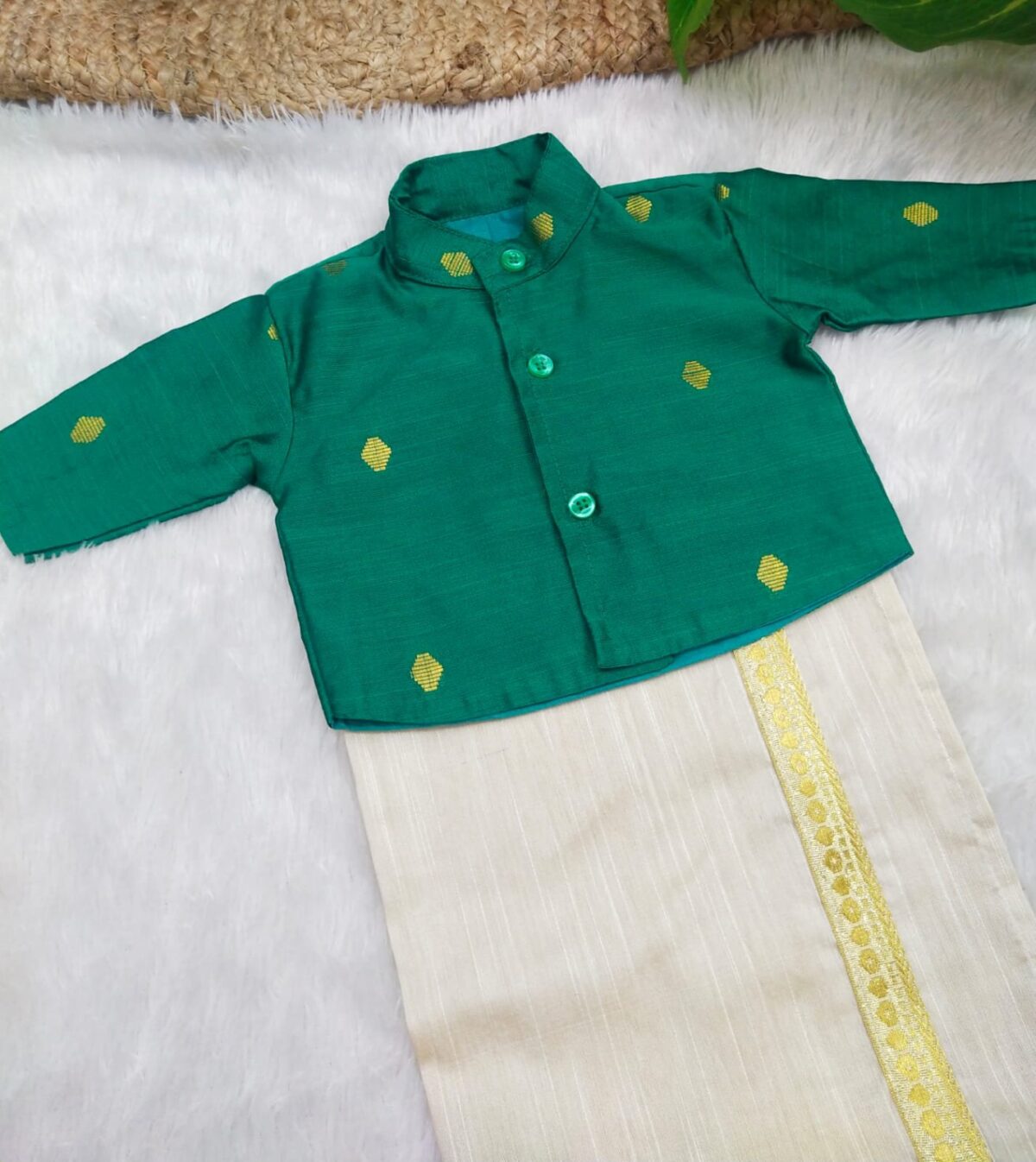 Butta Raw Silk Shirt and Raw Silk Vesti Set