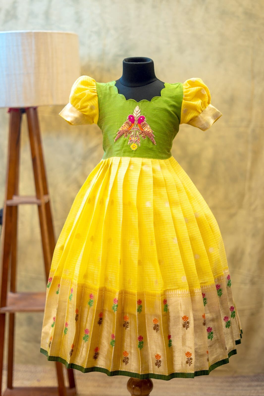 Kota fabric with aari work