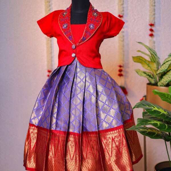 Semi-Banarasi silk frock