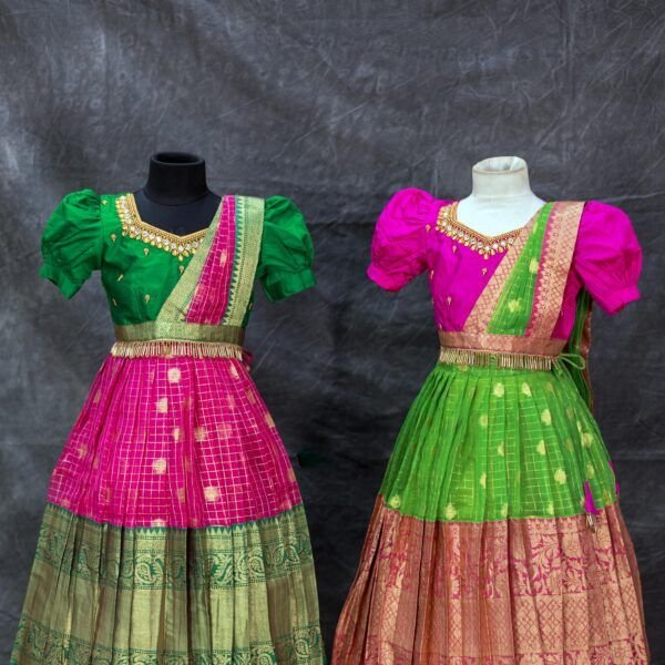 Elegant Organza Lehenga Set – Half Saree Model