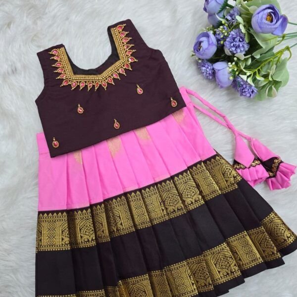 Kumbakonam Soft Silk Double Border Lehenga