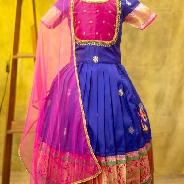 Semi Gadwal Silk Kids Lehenga Set