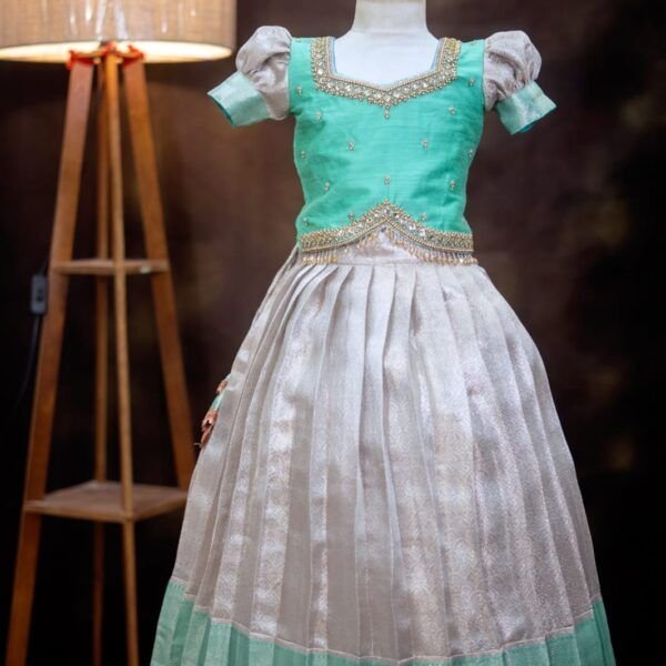 Tissue Banarasi Lehanga with Aari Work Top