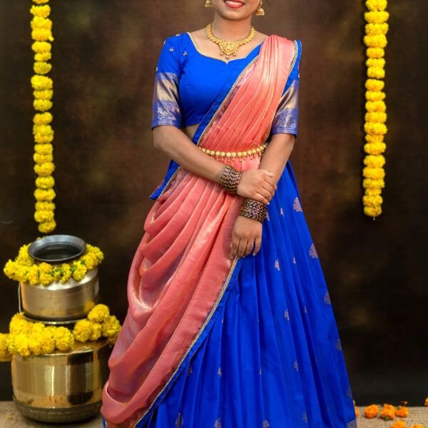 Kumbakonam Soft Silk Lehanga Rich Royal blue tone