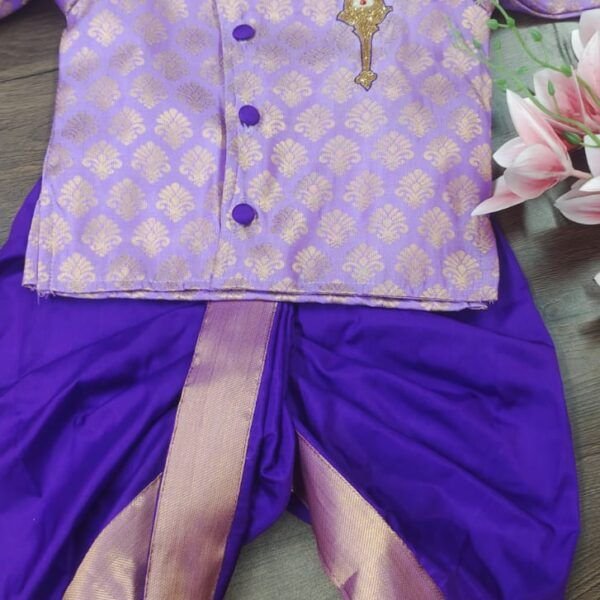 Kanchi Pattu Kurta with Vel Aari Work