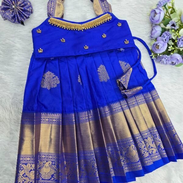 KUMBAKONAM SOFT SILK LEHENGA WITH AARI WORK TOP