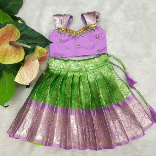 Semi Banarasi Lehenga with Aari Work Top