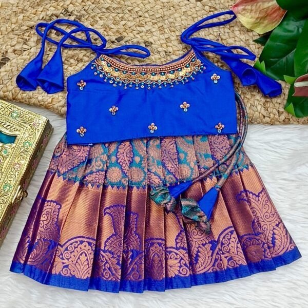 Kanchipattu Lehenga with Aari Work Blouse