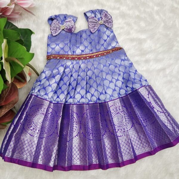 Semi Kanchi Pattu Frock with Zari Work