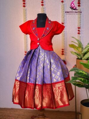 Semi-Banarasi silk frock