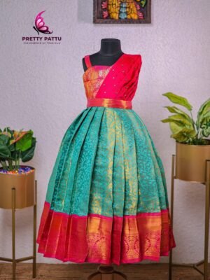 Semi Banarasi silk  gown.