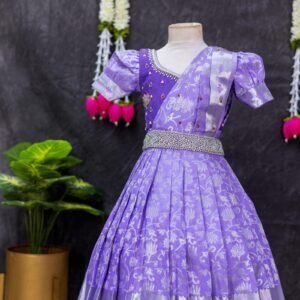 Kanchi Pattu Banarasi Half Saree Model Frock