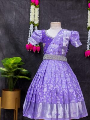 Kanchi Pattu Banarasi Half Saree Model Frock