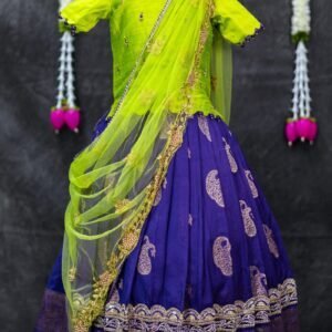 Semi Kanchi Pattu Lehenga & Half Saree Model
