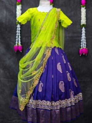 Semi Kanchi Pattu Lehenga & Half Saree Model