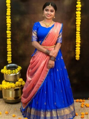 Kumbakonam Soft Silk Lehanga Rich Royal blue tone