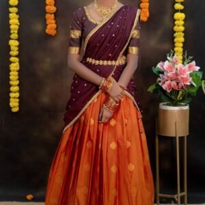 Aari Grace Lehenga Set Traditional Rust Elegance