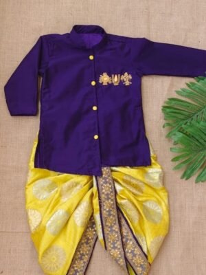 Raw silk Dhoti Set