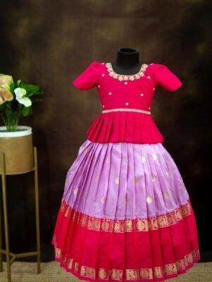 Semi Gadwal Soft Silk Lehenga Set