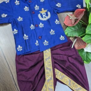 Premium Raw Silk Dhoti with Aari Work Kurta