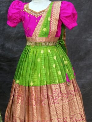 Elegant Organza Lehenga Set – Half Saree Model