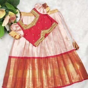 Premium Semi banarasi Soft Silk Lehenga Set – Aari Work Blouse