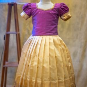 Semi silk lehenga paired with a raw silk top