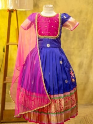 Semi Gadwal Silk Kids Lehenga Set
