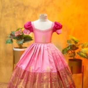 Elegant Banarasi silk full frock