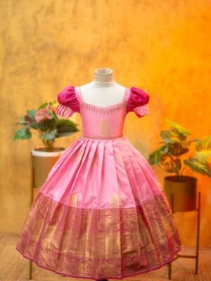 Elegant Banarasi silk full frock