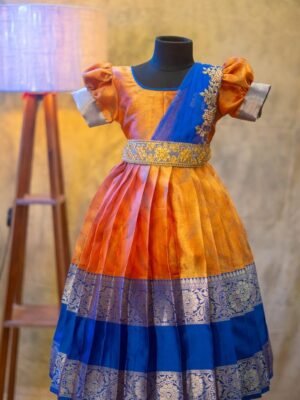 Tissue Banarasi Frock – Half Saree Model