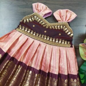 SEMI BANARASI AARI WORK FROCK
