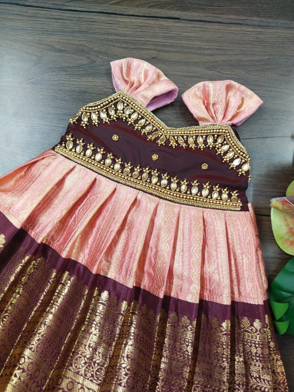 SEMI BANARASI AARI WORK FROCK