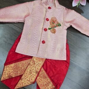 SEMI BANARASI KURTA WITH AARI WORK