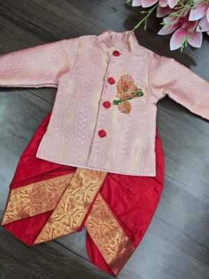 SEMI BANARASI KURTA WITH AARI WORK