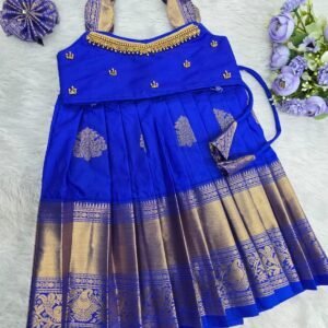 KUMBAKONAM SOFT SILK LEHENGA WITH AARI WORK TOP