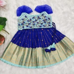 KUMBAKONAM SOFT SILK PATTU PAVADAI WITH AARI & FRENCH KNOT WORK