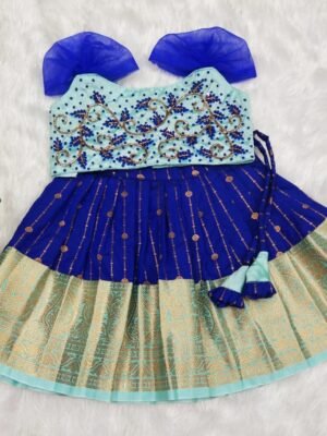 KUMBAKONAM SOFT SILK PATTU PAVADAI WITH AARI & FRENCH KNOT WORK