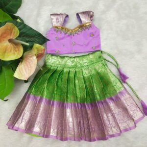 Semi Banarasi Lehenga with Aari Work Top