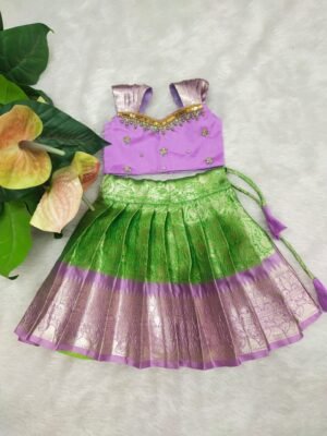 Semi Banarasi Lehenga with Aari Work Top