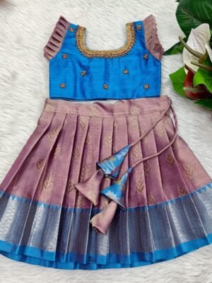 Kanchi Pattu Padavadai with Aari Work Blouse