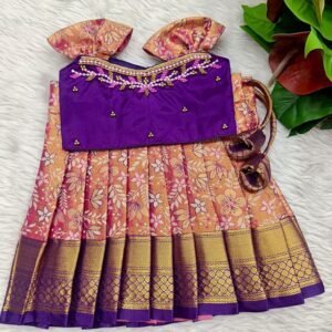 Kanchi Pattu Padavadai with Aari Work Blouse